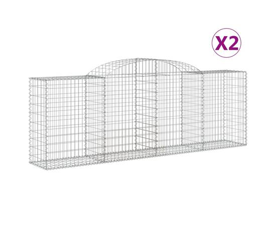 Coșuri gabion arcuite 2 buc, 300x50x100/120 cm fier galvanizat, 2 image