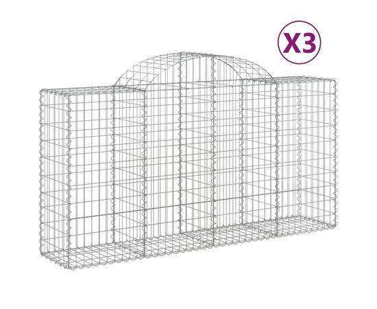 Coșuri gabion arcuite 3 buc, 200x50x100/120 cm fier galvanizat, 2 image