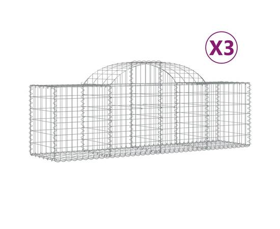 Coșuri gabion arcuite 3 buc, 200x50x60/80 cm, fier galvanizat, 2 image