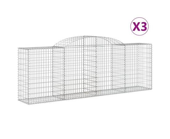 Coșuri gabion arcuite 3 buc, 300x50x100/120 cm fier galvanizat, 2 image