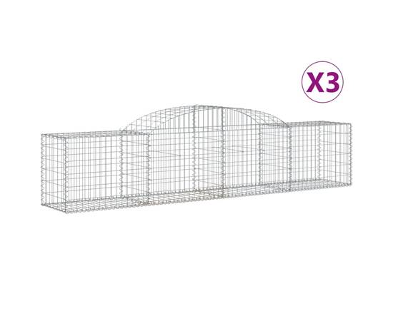 Coșuri gabion arcuite 3 buc, 300x50x60/80 cm, fier galvanizat, 2 image