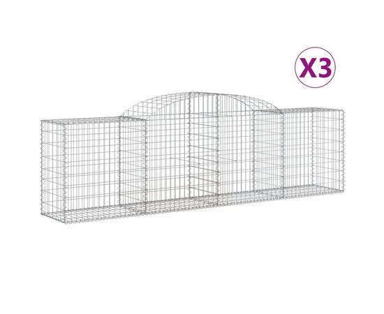 Coșuri gabion arcuite 3 buc, 300x50x80/100 cm, fier galvanizat, 2 image