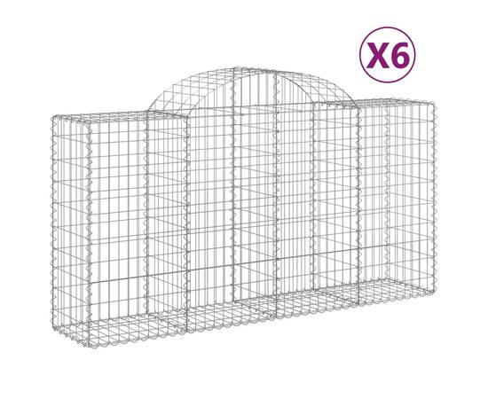 Coșuri gabion arcuite 6 buc, 200x50x100/120 cm, fier galvanizat, 2 image