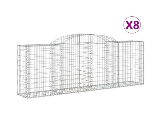 Coșuri gabion arcuite 8 buc, 300x50x100/120 cm, fier galvanizat, 2 image