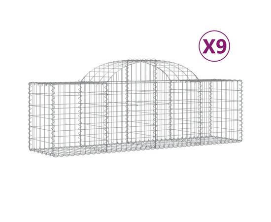 Coșuri gabion arcuite 9 buc, 200x50x60/80 cm, fier galvanizat, 2 image