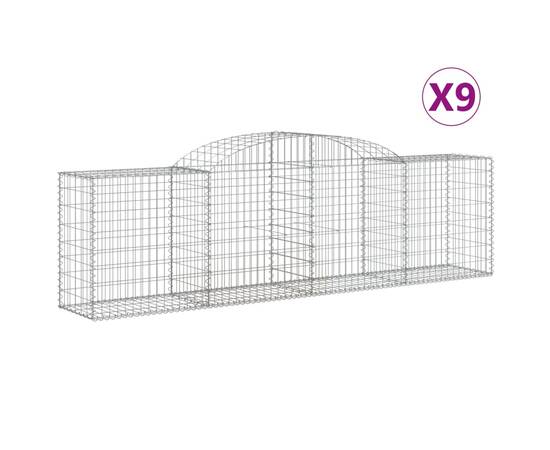 Coșuri gabion arcuite 9 buc, 300x50x80/100 cm, fier galvanizat, 2 image