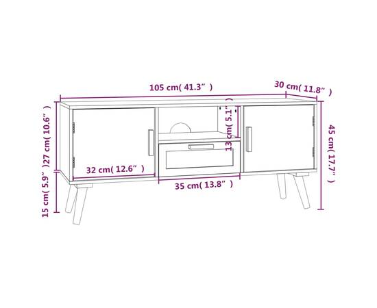 Comodă tv cu uși, 105x30x45 cm, lemn prelucrat, 7 image