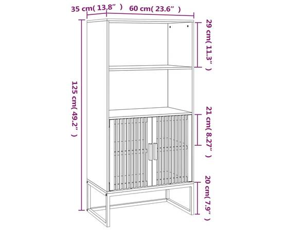 Dulap înalt, 60x35x125 cm, lemn prelucrat, 7 image