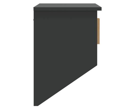 Dulap de perete cu cârlige, negru, 80x24x35,5cm, lemn prelucrat, 7 image