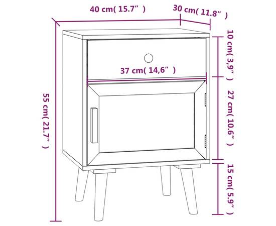 Noptieră, 40x30x55 cm, lemn prelucrat, 7 image