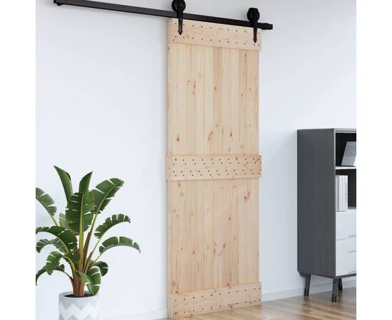 Ușă de hambar, 80x210 cm, lemn masiv de pin, 4 image