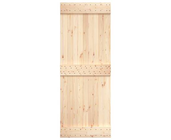 Ușă de hambar, 85x210 cm, lemn masiv de pin, 5 image