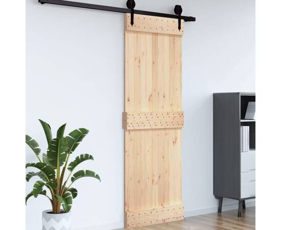 Ușă de hambar, 85x210 cm, lemn masiv de pin, 4 image