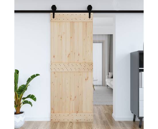 Ușă de hambar, 90x210 cm, lemn masiv de pin