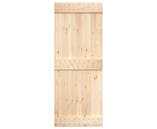 Ușă de hambar, 90x210 cm, lemn masiv de pin, 5 image