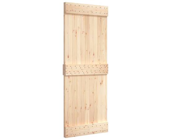 Ușă de hambar, 90x210 cm, lemn masiv de pin, 2 image