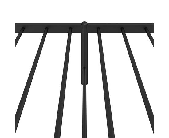 Cadru de pat metalic cu tăblie, negru, 100x190 cm, 8 image