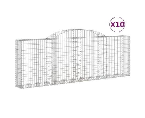 Coșuri gabion arcuite 10 buc, 300x30x100/120 cm fier galvanizat, 2 image