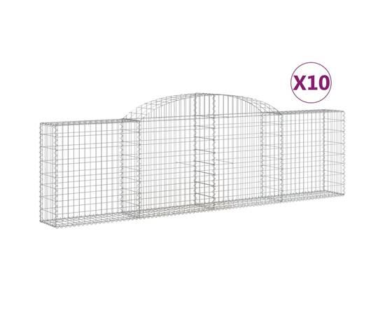 Coșuri gabion arcuite 10 buc, 300x30x80/100 cm, fier galvanizat, 2 image