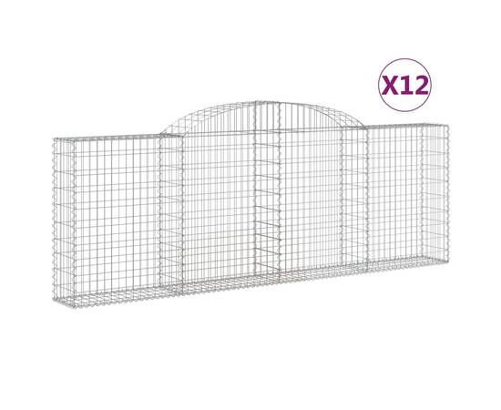 Coșuri gabion arcuite 12 buc, 300x30x100/120 cm fier galvanizat, 2 image