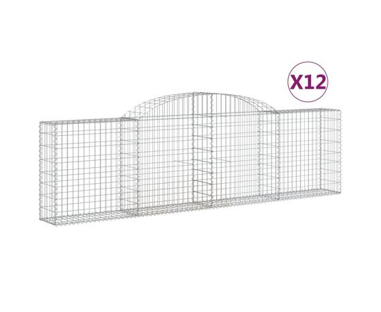 Coșuri gabion arcuite 12 buc, 300x30x80/100 cm, fier galvanizat, 2 image