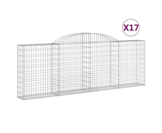 Coșuri gabion arcuite 17 buc, 300x30x100/120 cm fier galvanizat, 2 image