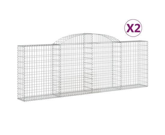 Coșuri gabion arcuite 2 buc, 300x30x100/120 cm fier galvanizat, 2 image