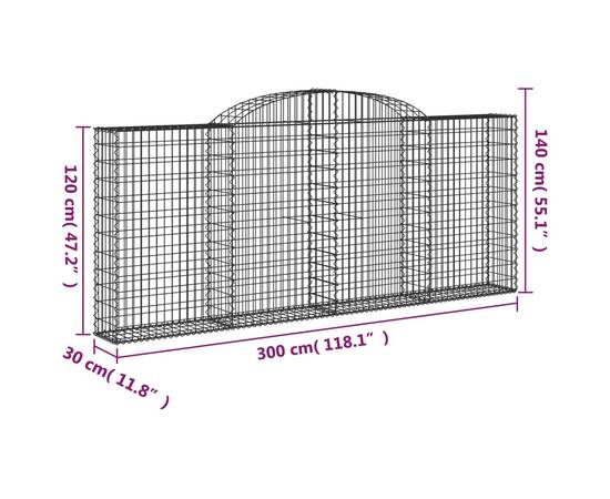 Coșuri gabion arcuite 5 buc, 300x30x120/140 cm, fier galvanizat, 6 image