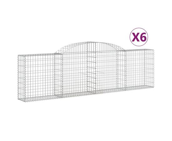 Coșuri gabion arcuite 6 buc., 300x30x80/100 cm, fier galvanizat, 2 image