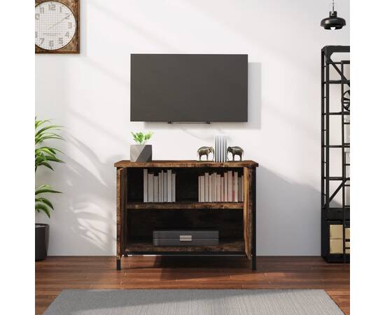 Comodă tv cu uși, stejar maro, 60x35x45 cm, lemn prelucrat, 3 image
