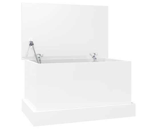 Cutie de depozitare, alb extralucios 50x30x28 cm lemn prelucrat, 2 image