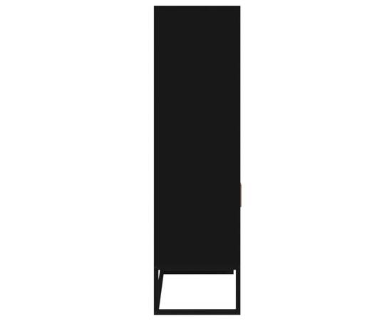 Dulap înalt, negru, 60x35x125 cm, lemn prelucrat, 6 image