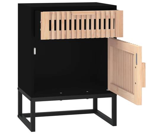 Dulapuri noptieră, 2 buc., negru, 40x30x55,5 cm, lemn & fier, 9 image