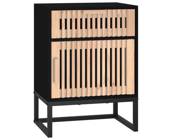 Dulapuri noptieră, 2 buc., negru, 40x30x55,5 cm, lemn & fier, 7 image