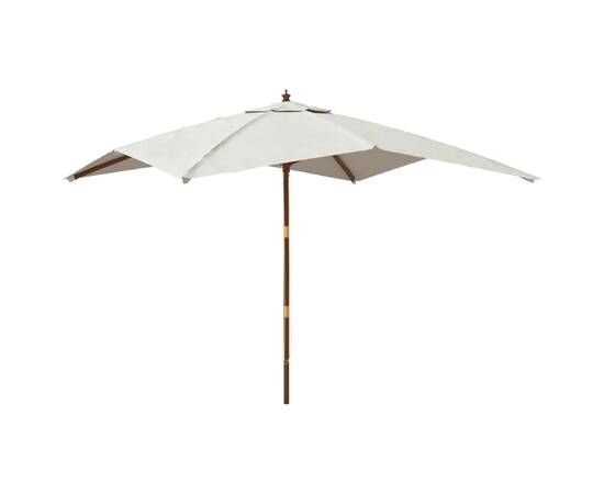 Umbrelă de grădină stâlp din lemn, nisipiu, 300x300x273 cm, 2 image