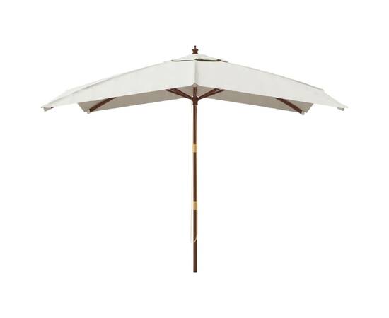 Umbrelă de grădină stâlp din lemn, nisipiu, 300x300x273 cm, 3 image