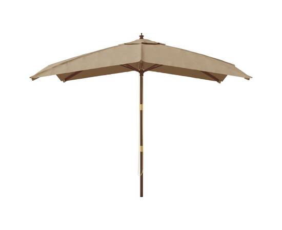 Umbrelă de grădină stâlp din lemn, taupe, 300x300x273 cm, 3 image