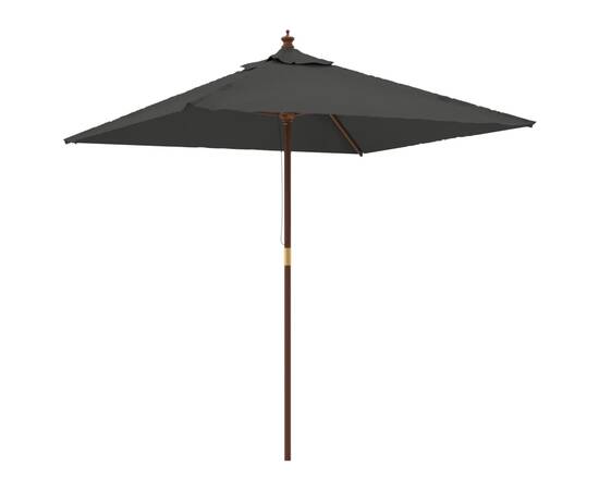 Umbrelă soare de grădină stâlp din lemn antracit 198x198x231 cm, 2 image