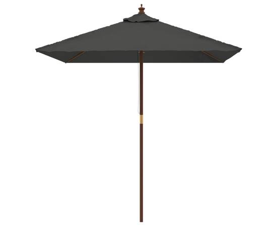 Umbrelă soare de grădină stâlp din lemn antracit 198x198x231 cm, 3 image