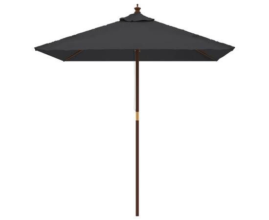 Umbrelă soare de grădină stâlp din lemn negru 198x198x231 cm, 3 image