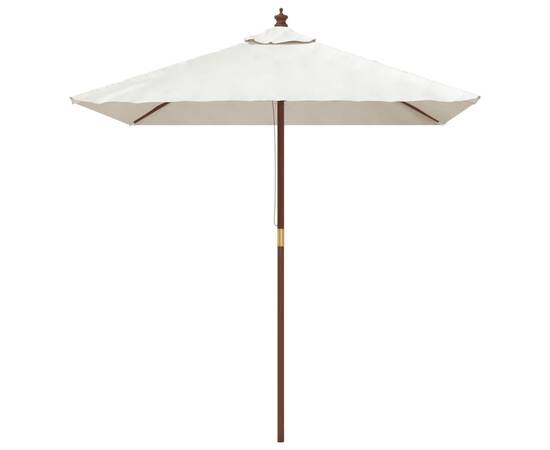 Umbrelă soare de grădină stâlp din lemn nisipiu 198x198x231 cm, 3 image