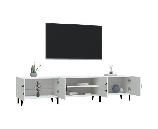 Comodă tv, alb, 180x31,5x40 cm, lemn prelucrat, 5 image
