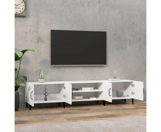 Comodă tv, alb, 180x31,5x40 cm, lemn prelucrat, 3 image