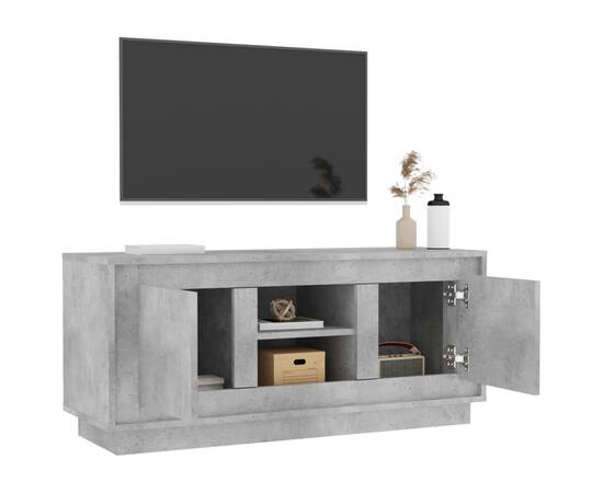 Comodă tv, gri beton, 102x35x45 cm, lemn prelucrat, 5 image