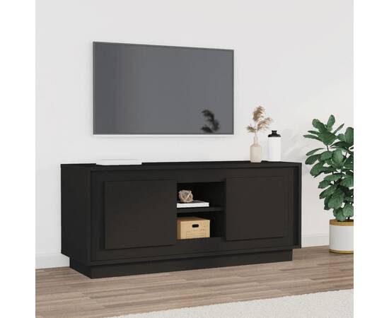 Comodă tv, negru, 102x35x45 cm, lemn prelucrat