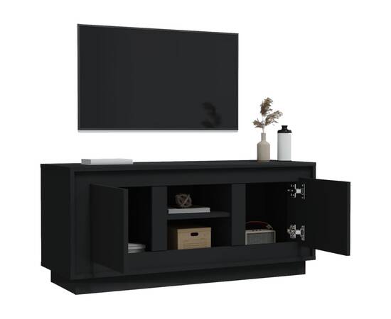 Comodă tv, negru, 102x35x45 cm, lemn prelucrat, 5 image