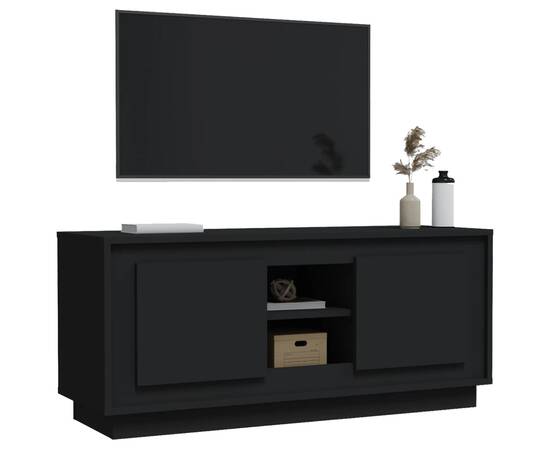 Comodă tv, negru, 102x35x45 cm, lemn prelucrat, 4 image