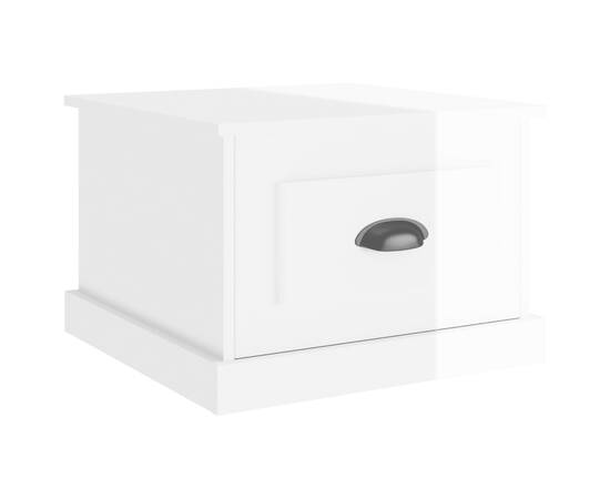 Măsuță de cafea, alb extralucios, 50x50x35 cm, lemn compozit, 2 image