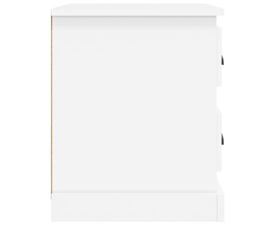 Noptieră, alb, 39x39x47,5 cm, lemn prelucrat, 8 image