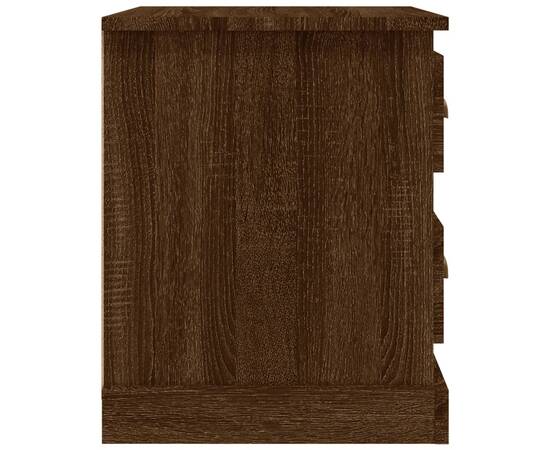 Noptiere, 2 buc., stejar maro, 39x39x47,5 cm, lemn prelucrat, 9 image